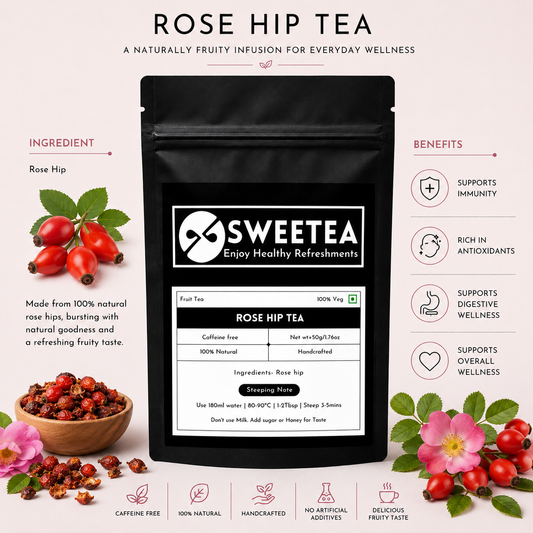 Experience the vibrant flavor of Rose Hip Tea by Sweetea, inspired by traditional herbal tea culture and crafted for everyday wellness.