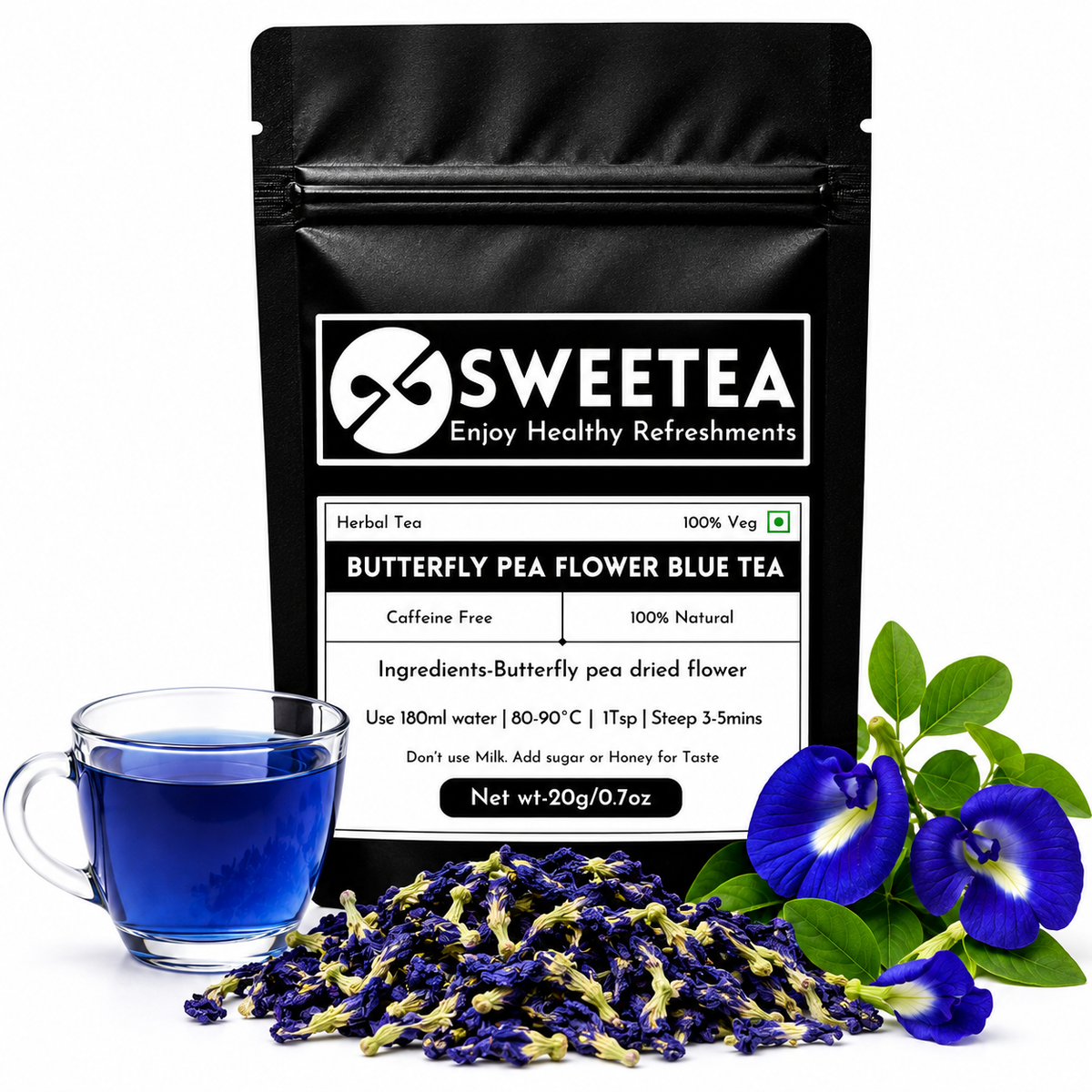 Sweetea Butterfly Pea Flower Blue Tea