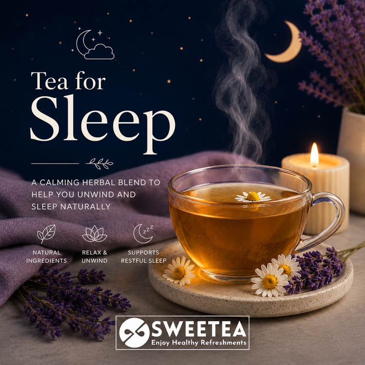 Tea for Sleep herbal tea collection by SWEETEA for relaxation and restful sleep.