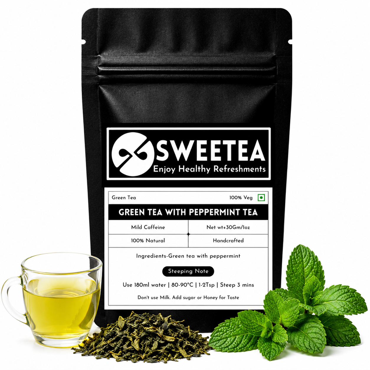 Green tea with peppermint