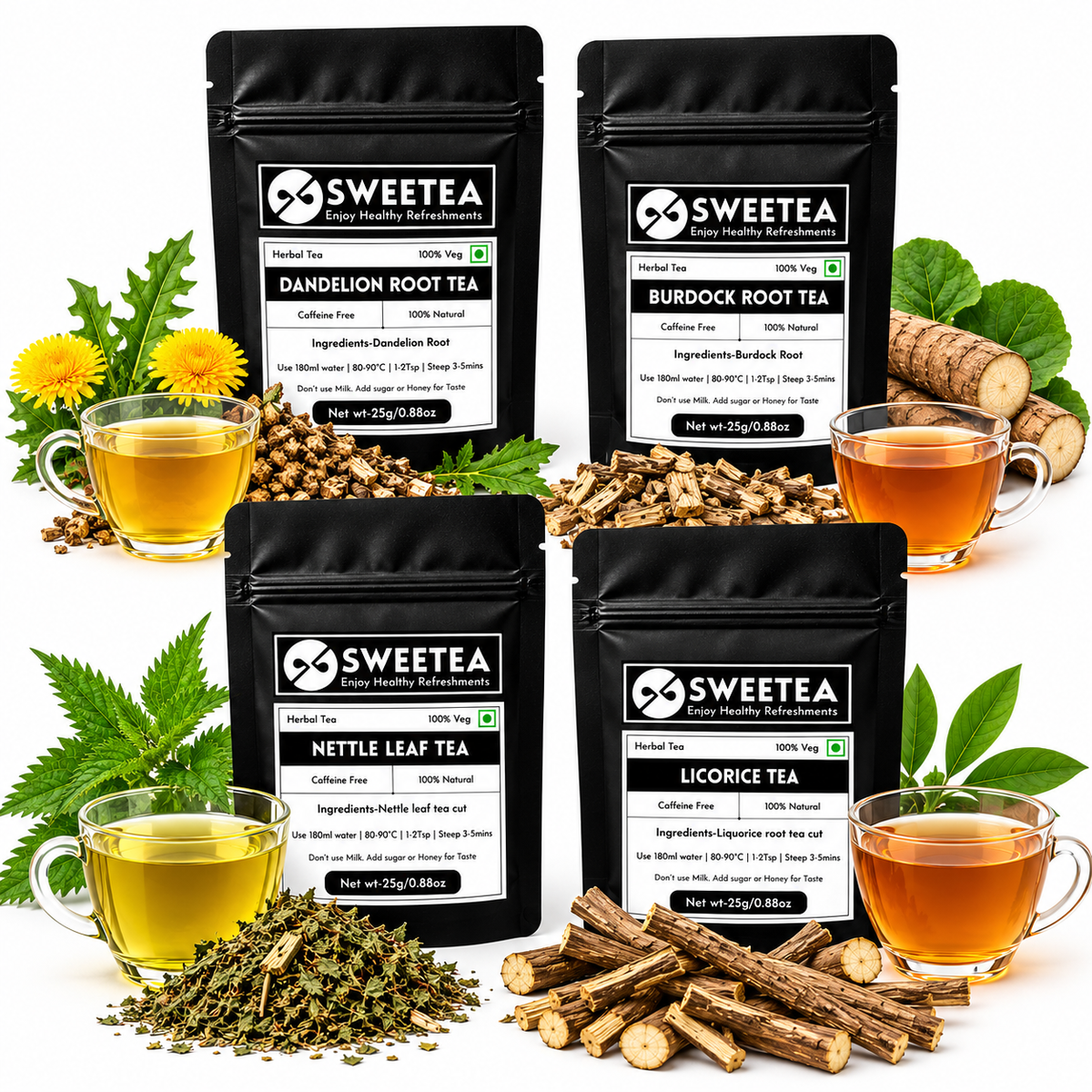 Root & Herbal Tea Collection – 4 Tea Variety Pack