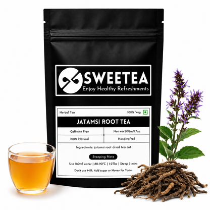 Premium loose Jatamansi Root Tea prepared from carefully selected roots.
