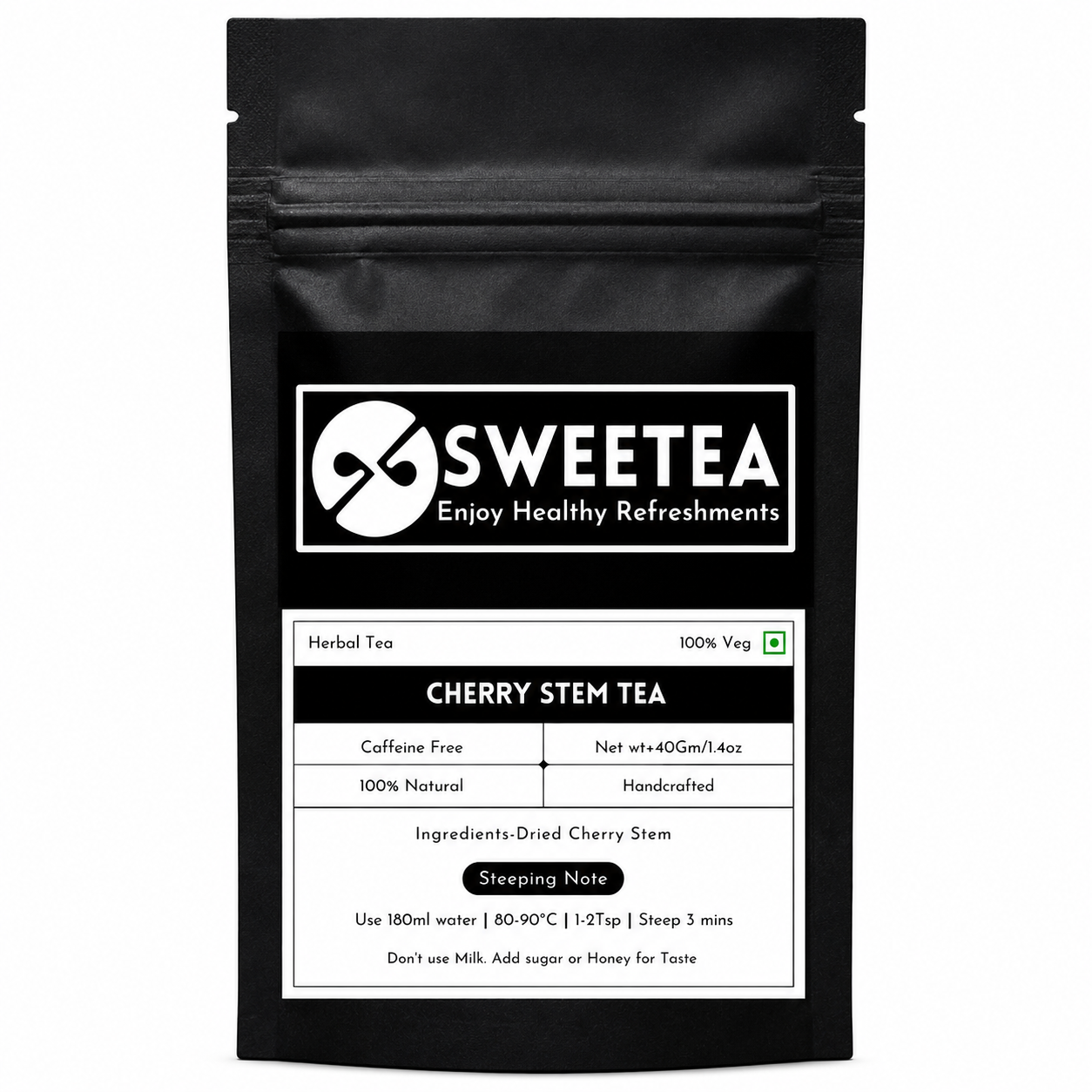 Cherry Stem Tea by Sweetea | Natural Herbal Tea | Caffeine-Free Wellness Drink