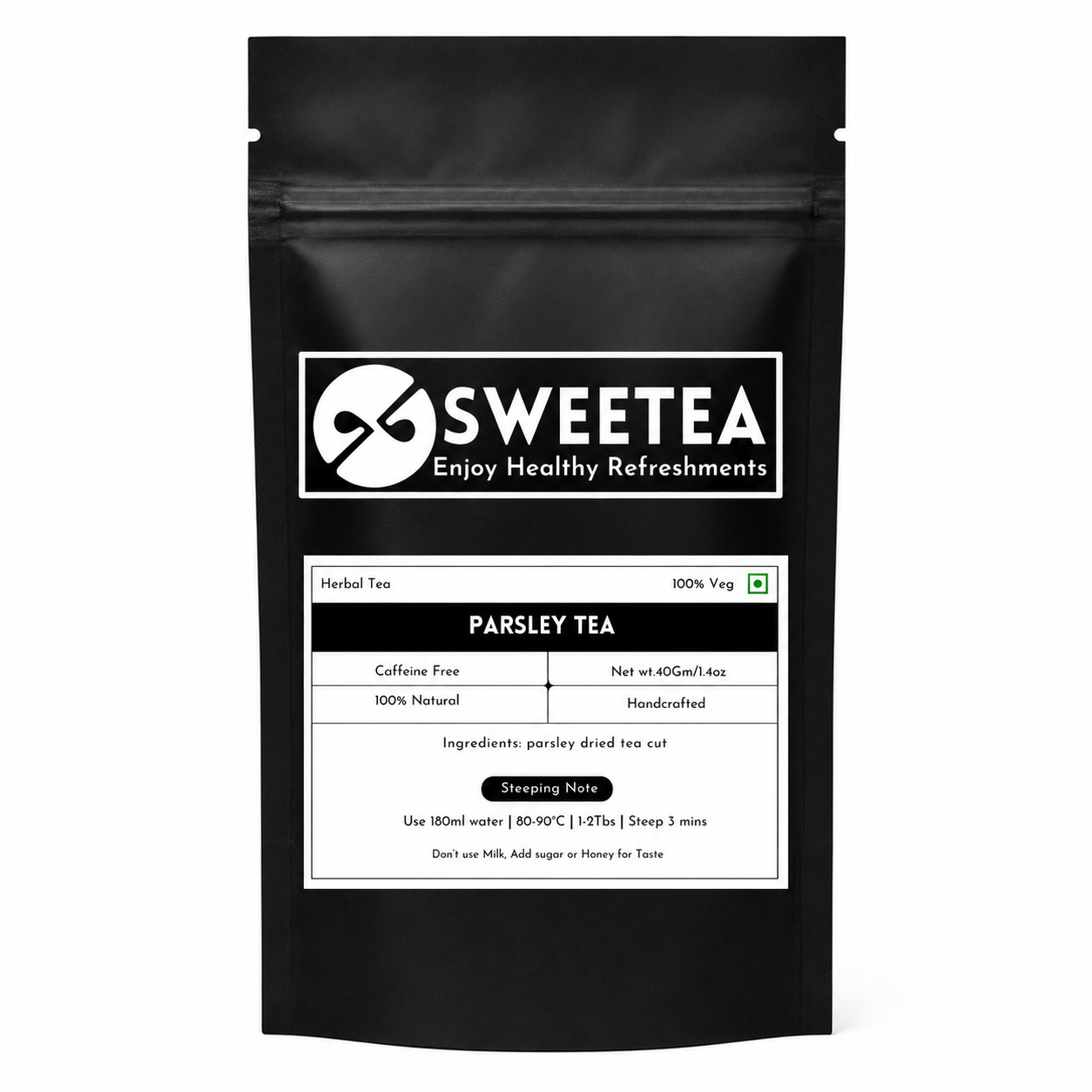 Premium loose Parsley Tea prepared from carefully selected parsley leaves.