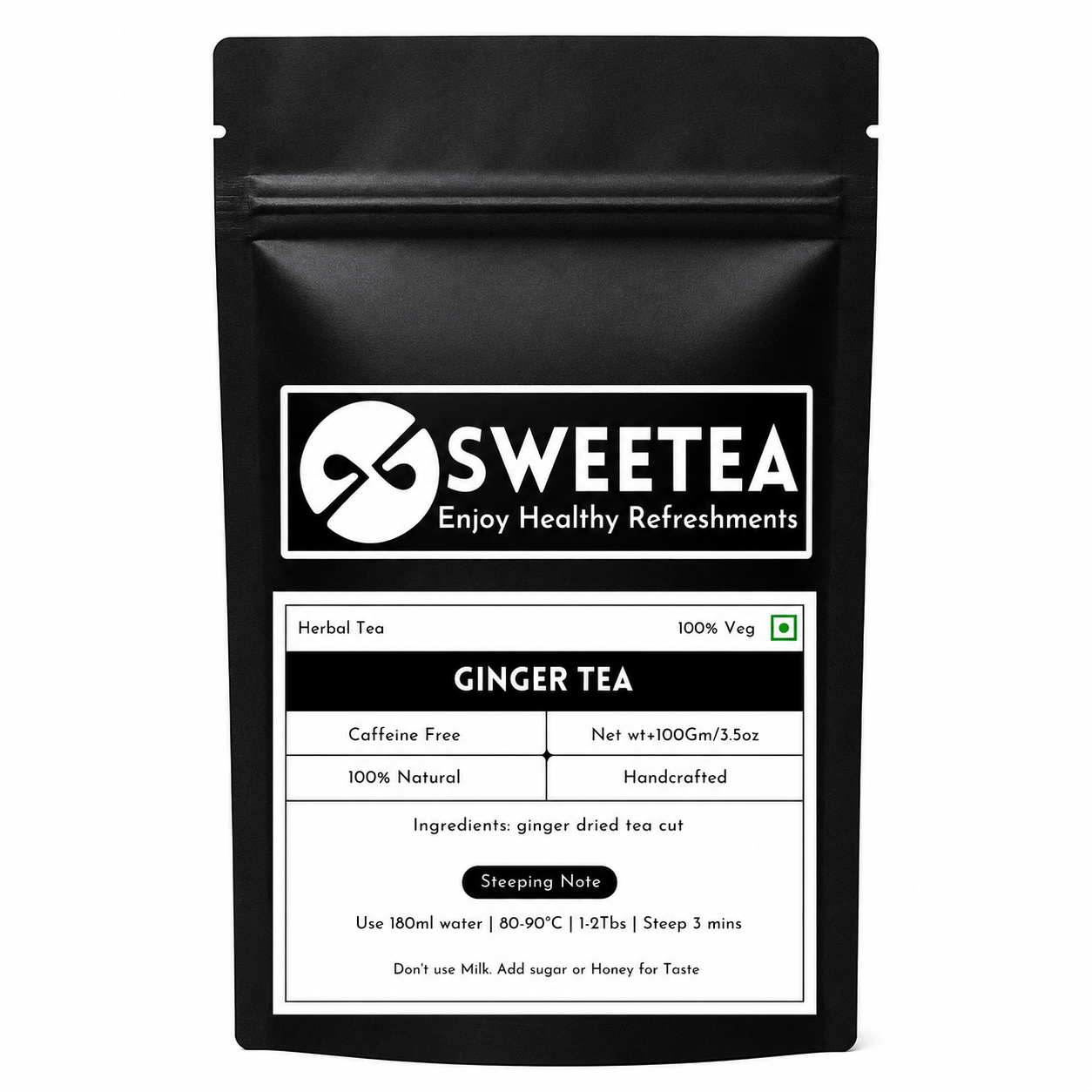 Premium loose Ginger Tea prepared from carefully selected ginger roots.