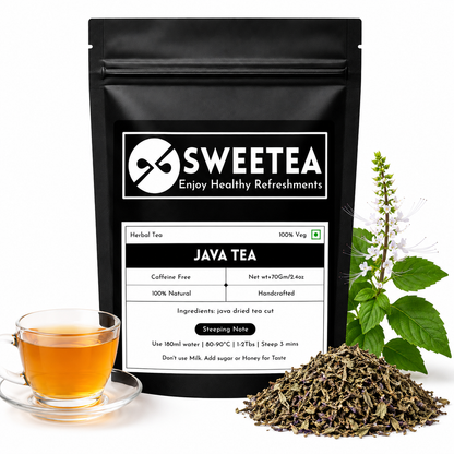 Premium loose Java Tea prepared from carefully selected Orthosiphon stamineus herbs. Naturally caffeine-free and packed fresh by Sweetea.