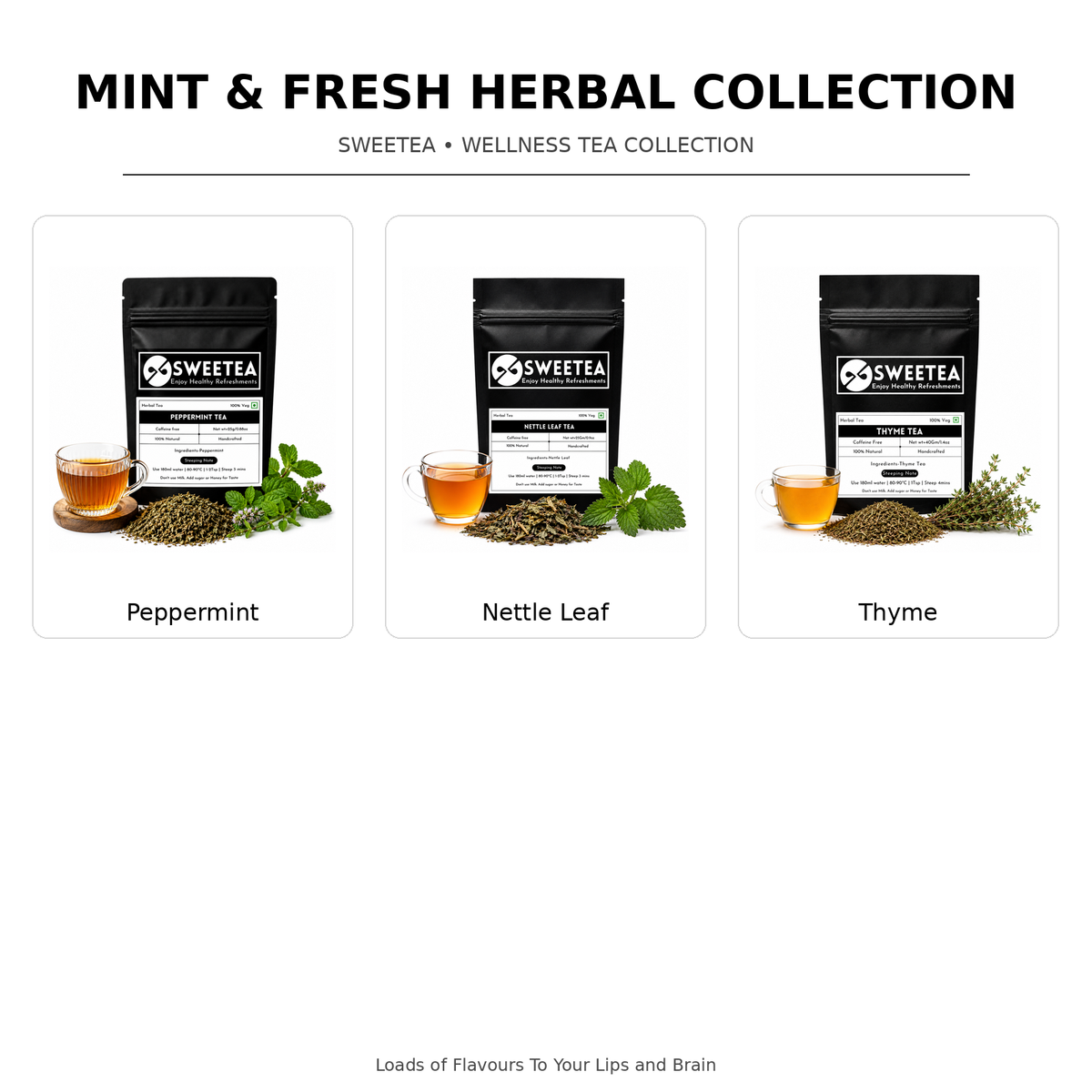 Mint & Fresh Herbal Tea Collection – 3 Tea Variety Pack