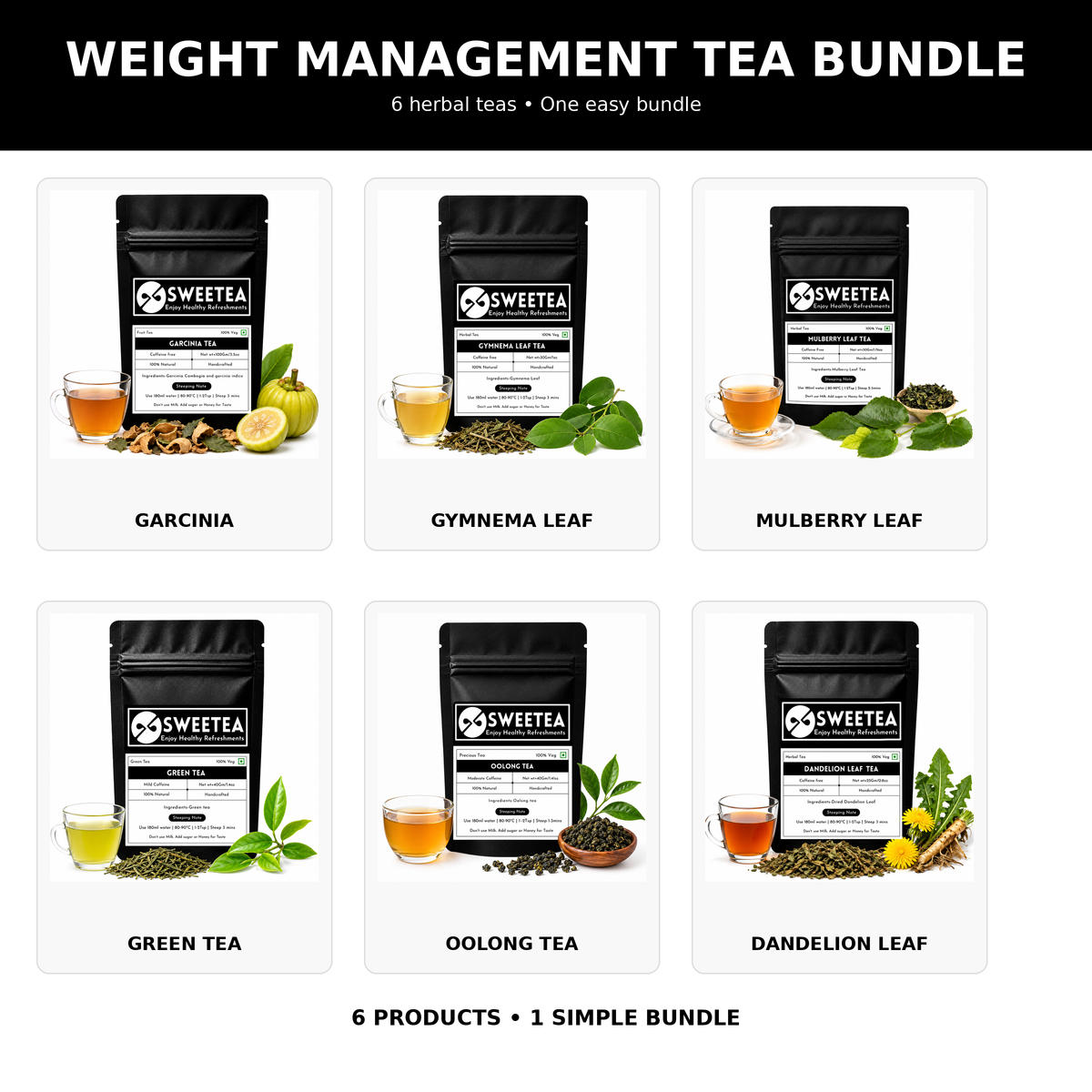 Sweetea Weight Management Tea Bundle – 6 tea variety pack