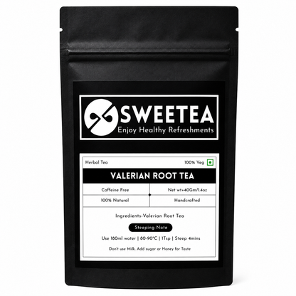 Sweetea Valerian Root Tea product and valerian root ingredient
